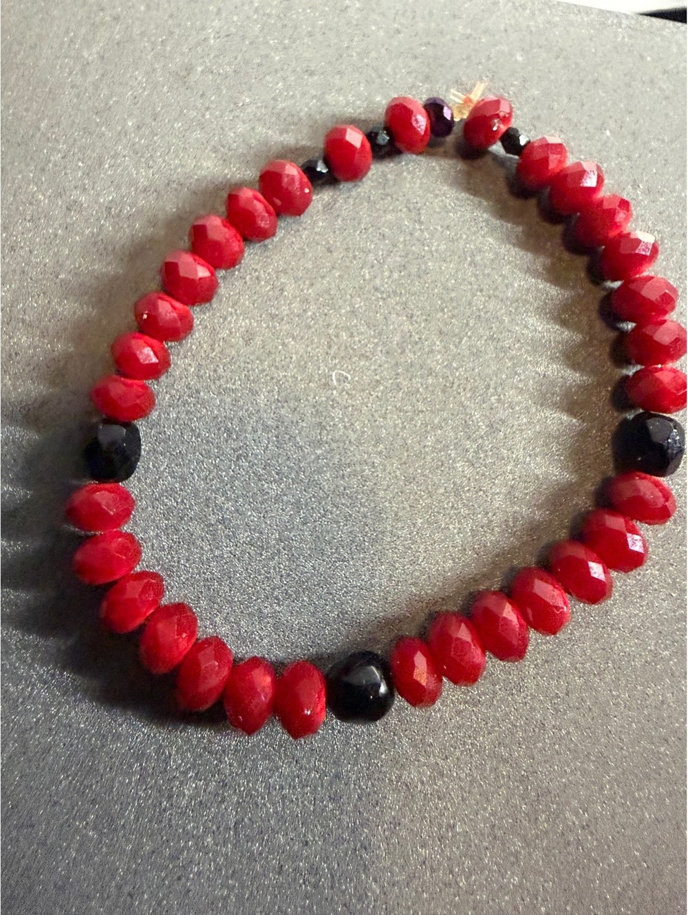 Red and black beaded bracelet
